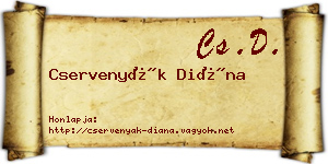 Cservenyák Diána névjegykártya